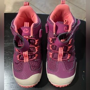 Merrell Chameleon Waterproof Hiking Boot. 12 Big Kid. Berry/Coral